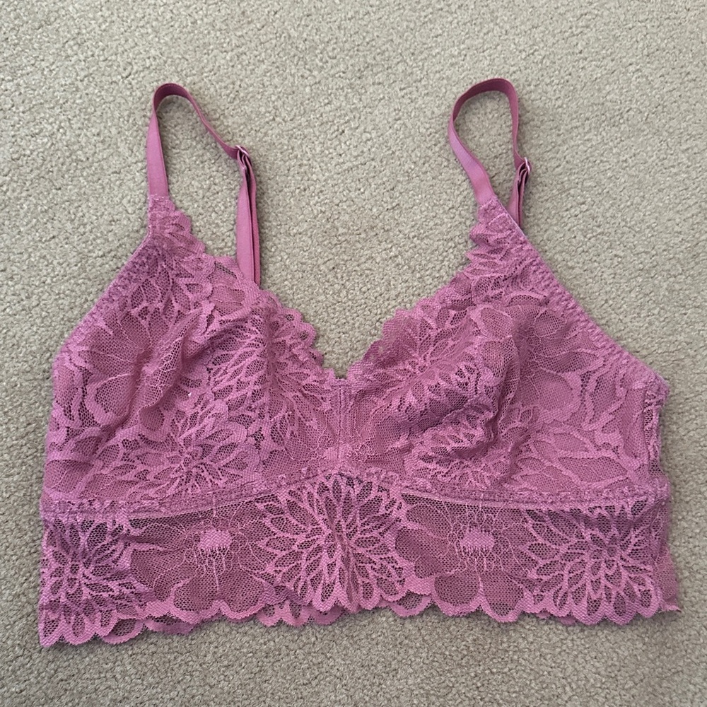 PINK by Victorias Secret Women's Lace Bralette - Dusty Rose. Small.